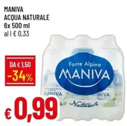IperFamila Maniva acqua naturale offerta