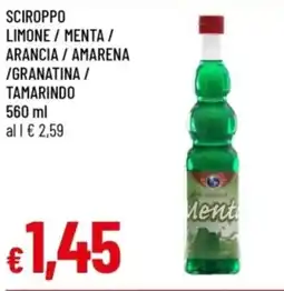 IperFamila Sciroppo limone / menta / arancia / amarena /granatina/ tamarindo offerta