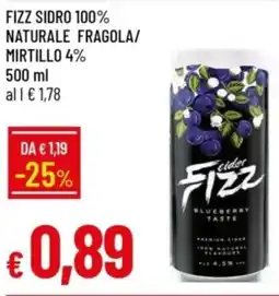 IperFamila Fizz sidro 100% naturale fragola/ mirtillo 4% offerta