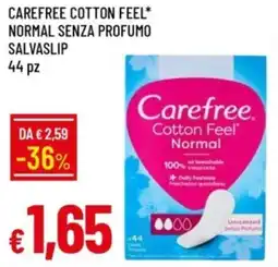 IperFamila Carefree cotton feel normal senza profumo salvaslip offerta