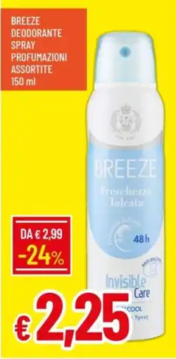 IperFamila Breeze deodorante spray profumazioni assortite offerta