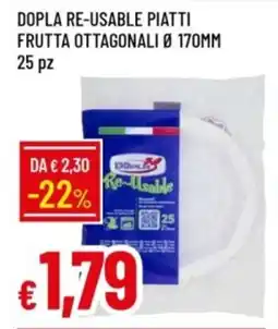 IperFamila Dopla re-usable piatti frutta ottagonali Ø 170MM offerta