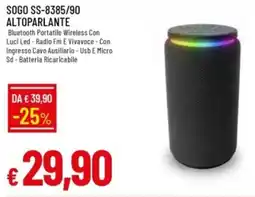 IperFamila SOGO SS-8385/90 altoparlante offerta
