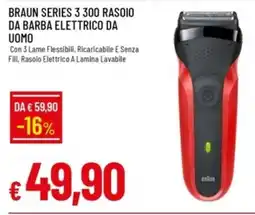 IperFamila Braun series 3 300 rasoio da barba elettrico da uomo offerta