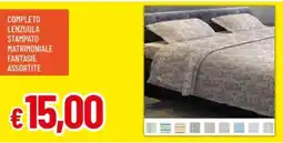 IperFamila Completo lenzuola stampato matrimoniale fantasie assortite offerta