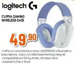 Expert logitech G CUFFIA GAMING WIRELESS G435 offerta