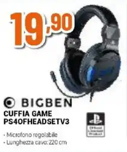 Expert BIGBEN CUFFIA GAME PS40FHEADSETV3 offerta
