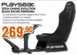 Expert PLAYSeat SEDIA GAMING EVOLUTION BLACK RACING REM00004 offerta