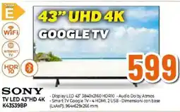 Expert SONY TV LED 43"HD 4K K43S39BP offerta
