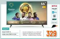Expert Hisense Smart TV 55" 4K Dolby Vision/HDR 10+/HLG offerta