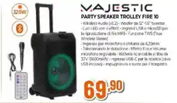 Expert Majestic party speaker trolley fire 10 offerta