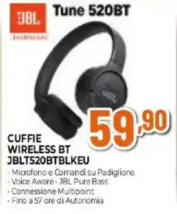 Expert JBL cuffie wireless BT JBLT520BTBLKEU offerta