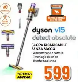 Expert dyson v15 detect absolute SCOPA RICARICABILE SENZA SACCO offerta