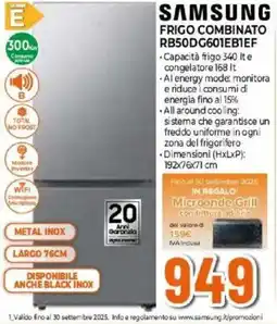 Expert SAMSUNG FRIGO COMBINATO E RB50DG601EBIEF offerta