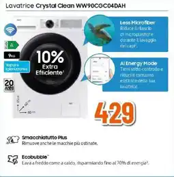 Expert Samsung Lavatrice Crystal Clean WW90CGC04DAH offerta