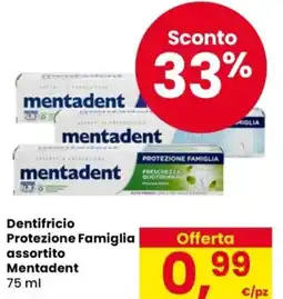 Despar Dentifricio Protezione Famiglia assortito Mentadent offerta