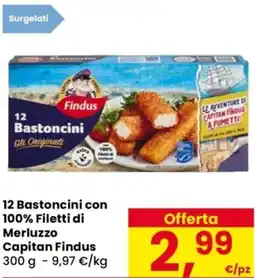 Despar 12 Bastoncini con 100% Filetti di Merluzzo Capitan Findus offerta