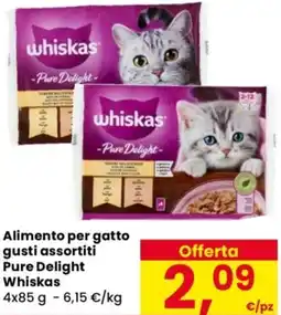 Despar Alimento per gatto gusti assortiti Pure Delight Whiskas offerta