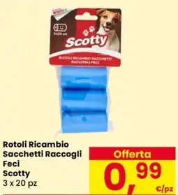 Despar Rotoli Ricambio Sacchetti Raccogli Feci Scotty offerta