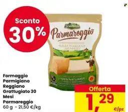 Eurospar Formaggio Parmigiano Reggiano Grattugiato 30 Mesi Parmareggio offerta