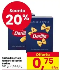 Eurospar Pasta di semola formati assortiti Barilla offerta