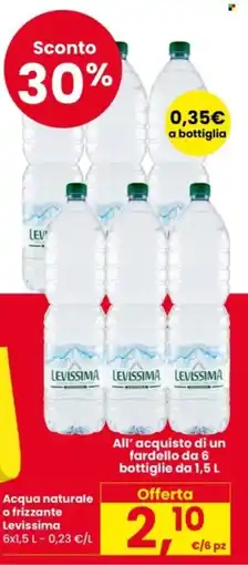 Eurospar Acqua naturale o frizzante Levissima offerta
