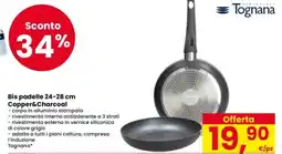 Eurospar Tognana Bis padelle 24-28 cm Copper&Charcoal offerta