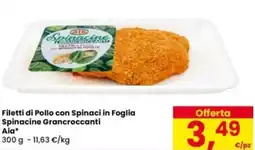 Eurospar Filetti di Pollo con Spinaci in Foglia Spinacine Grancroccanti Aia offerta