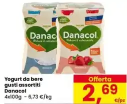 Eurospar Yogurt da bere gusti assortiti Danacol offerta