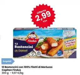 Eurospar 12 Bastoncini con 100% Filetti di Merluzzo Capitan Findus offerta