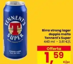 Eurospar Birra strong lager doppio malto Tennent's Super offerta