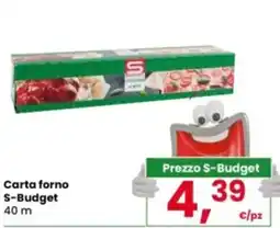 Eurospar Carta forno S-Budget 40 m offerta