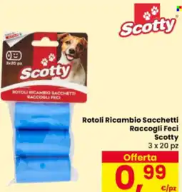 Eurospar Rotoli Ricambio Sacchetti Raccogli Feci Scotty offerta