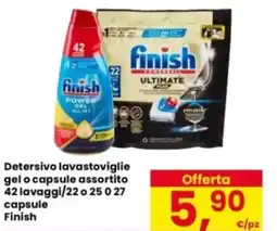 Eurospar Detersivo lavastoviglie gel o capsule assortito 22 o 25027 capsule Finish offerta