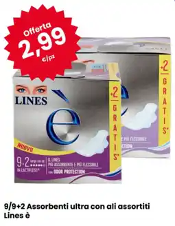 Eurospar 9/9+2 Assorbenti ultra con ali assortiti Lines è offerta