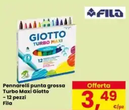 Eurospar Pennarelli punta grossa Turbo Maxi Giotto - 12 pezzi Fila offerta
