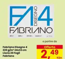 Eurospar Fabriano Disegno 4 Liscio 20 Fogli Fabriano offerta