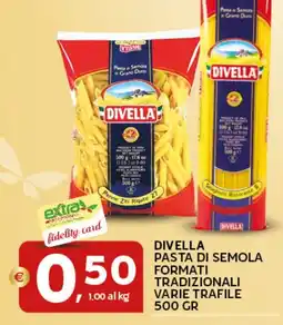 Extra Supermercati Divella pasta di semola formati tradizionali varie trafile offerta