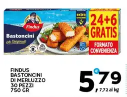 Extra Supermercati Findus bastoncini di merluzzo 30 pezzi offerta