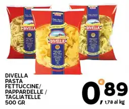 Extra Supermercati Divella pasta fettuccine/ pappardelle / tagliatelle offerta
