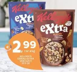Extra Supermercati Kellogg's cereali extra vari gusti offerta