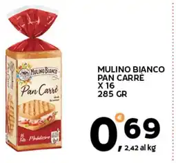 Extra Supermercati Mulino bianco pan carrè x16 offerta