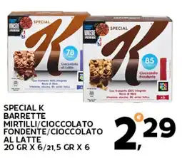 Extra Supermercati Special k barrette mirtilli/cioccolato fondente/cioccolato al latte offerta