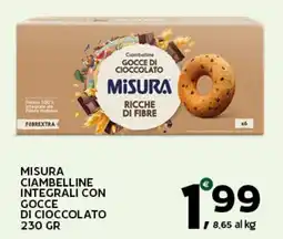 Extra Supermercati Misura ciambelline integrali con gocce di cioccolato offerta