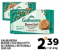 Extra Supermercati Galbusera buoni così biscotti ai cereali/integrali offerta