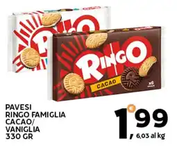 Extra Supermercati Pavesi ringo famiglia cacao/ vaniglia offerta