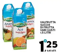 Extra Supermercati Valfrutta succhi di frutta vari gusti offerta