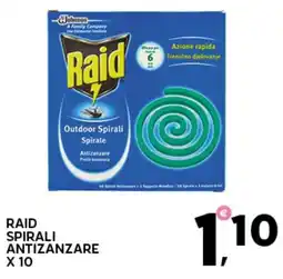 Extra Supermercati Raid spirali antizanzare x10 offerta
