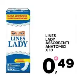 Extra Supermercati Lines lady assorbenti anatomici x 10 offerta