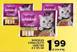 Extra Supermercati Whiskas straccetti vari tipi offerta